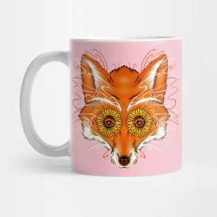 fox sunflower Mug